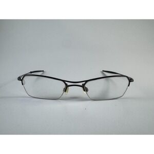 Oakley‎ Hollowpoint Eyeglasses Frames Mens Half Rim Brown Metal Rectangular RX